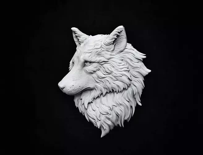 Wolf Relief 3D print model