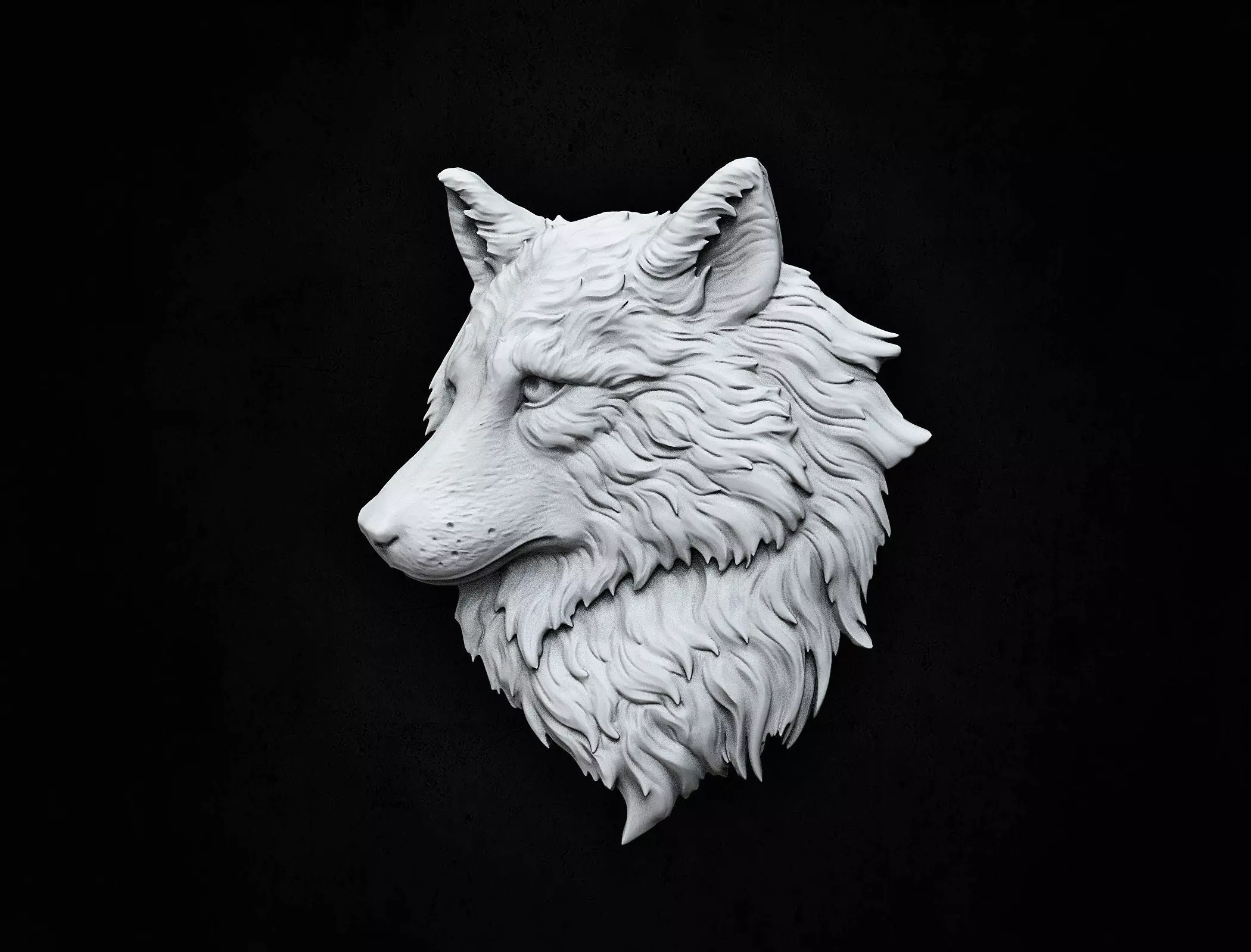 Wolf Relief 3D print model_0