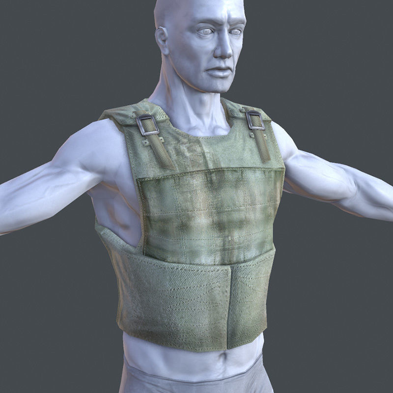 Lowpoly Bullet-Proof Vest Low-poly 3D model_1