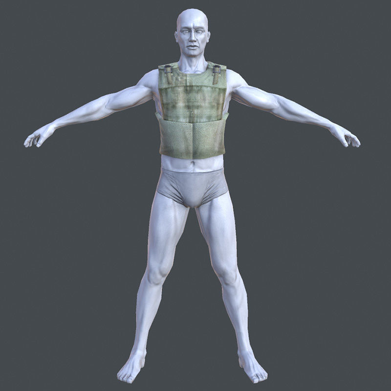 Lowpoly Bullet-Proof Vest Low-poly 3D model_4