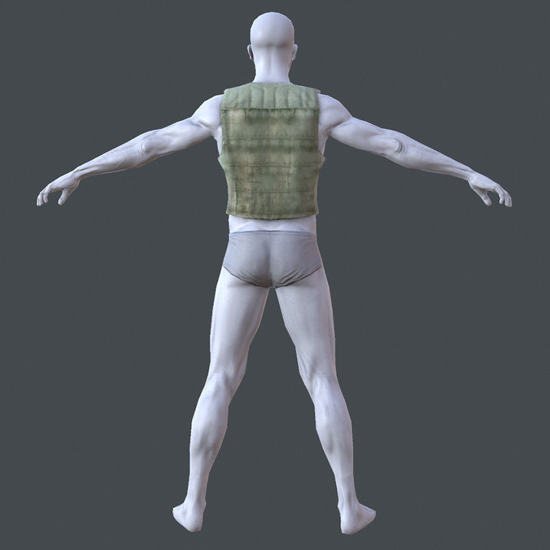 Lowpoly Bullet-Proof Vest Low-poly 3D model_5