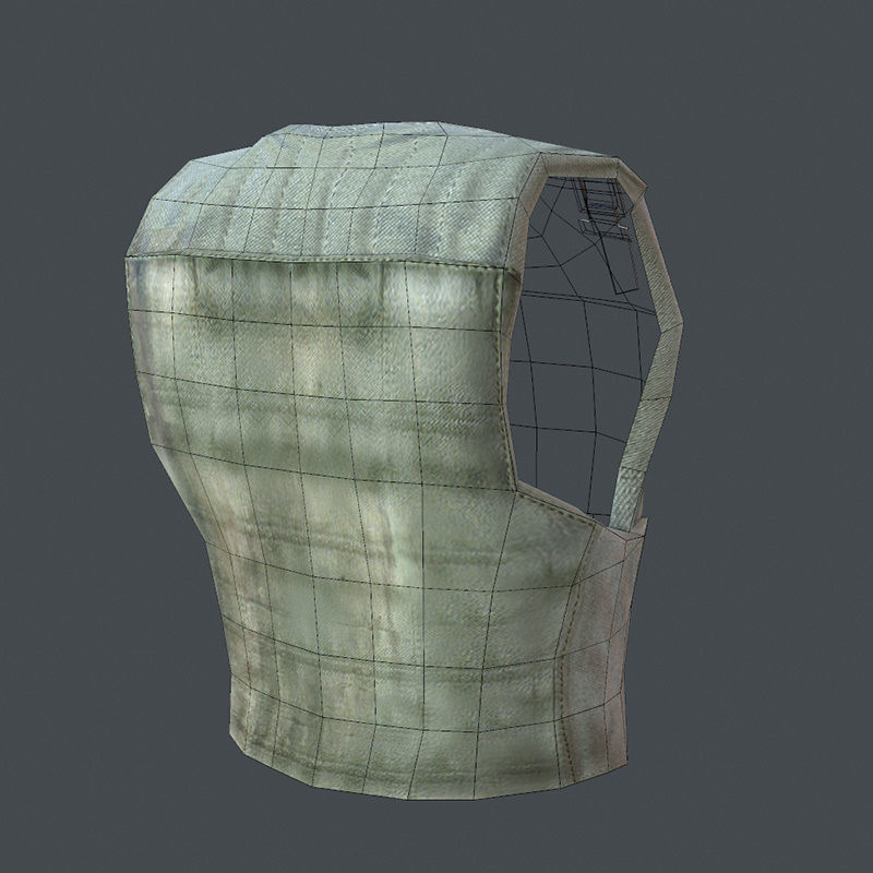 Lowpoly Bullet-Proof Vest Low-poly 3D model_9