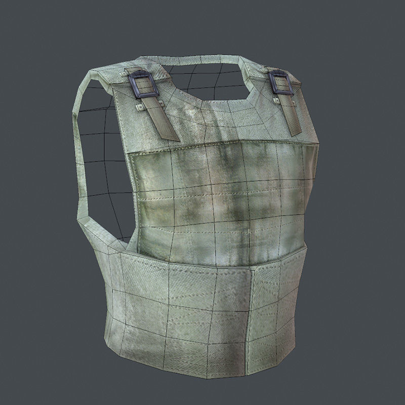 Lowpoly Bullet-Proof Vest Low-poly 3D model_7