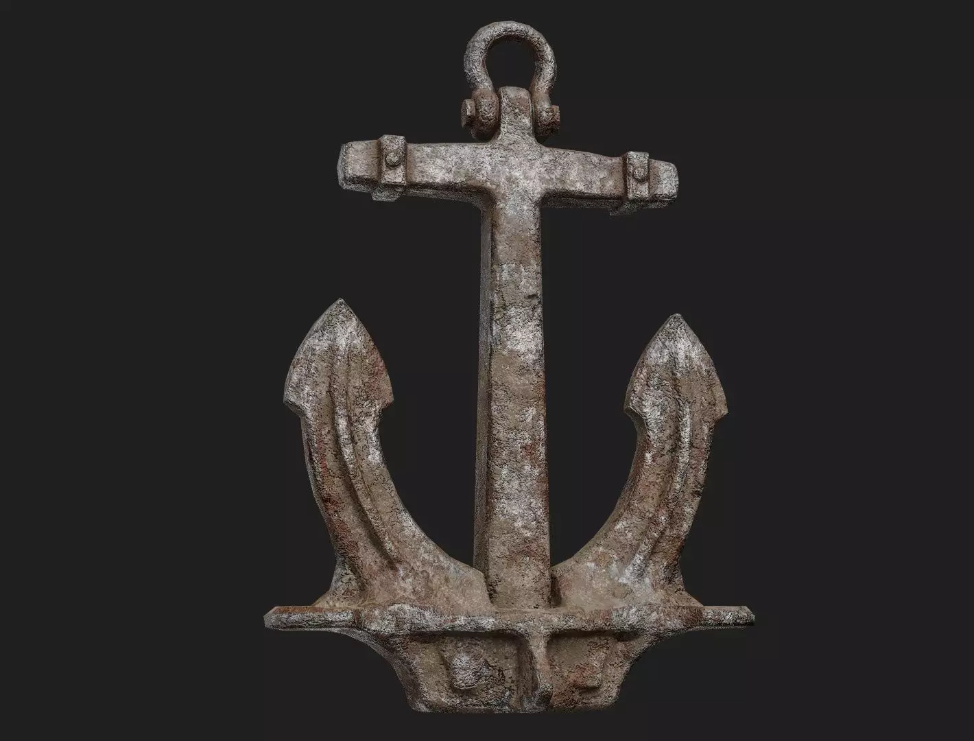Old Rusty Ship Anchor Low-poly 3D model