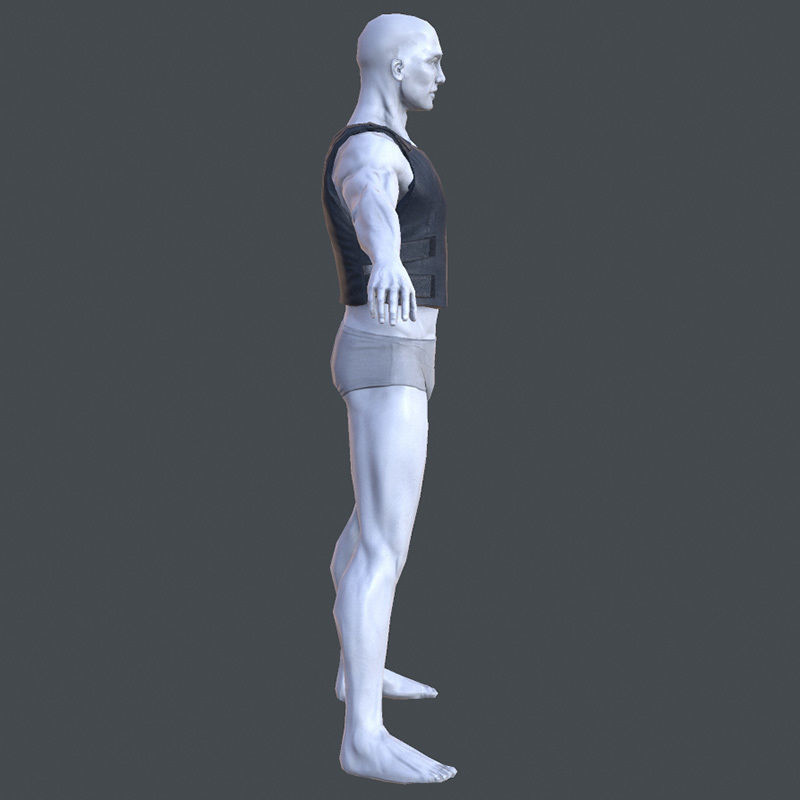 Lowpoly Police Bullet-Proof Vest Low-poly 3D model_3