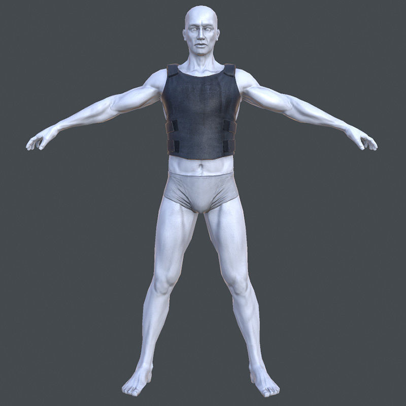 Lowpoly Police Bullet-Proof Vest Low-poly 3D model_4