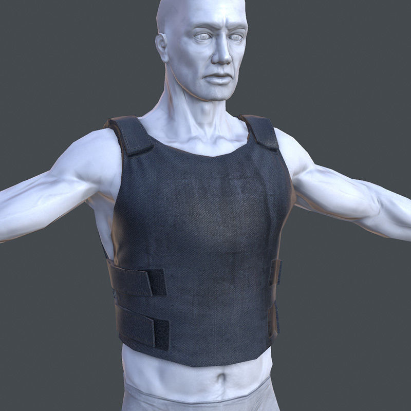 Lowpoly Police Bullet-Proof Vest Low-poly 3D model_1