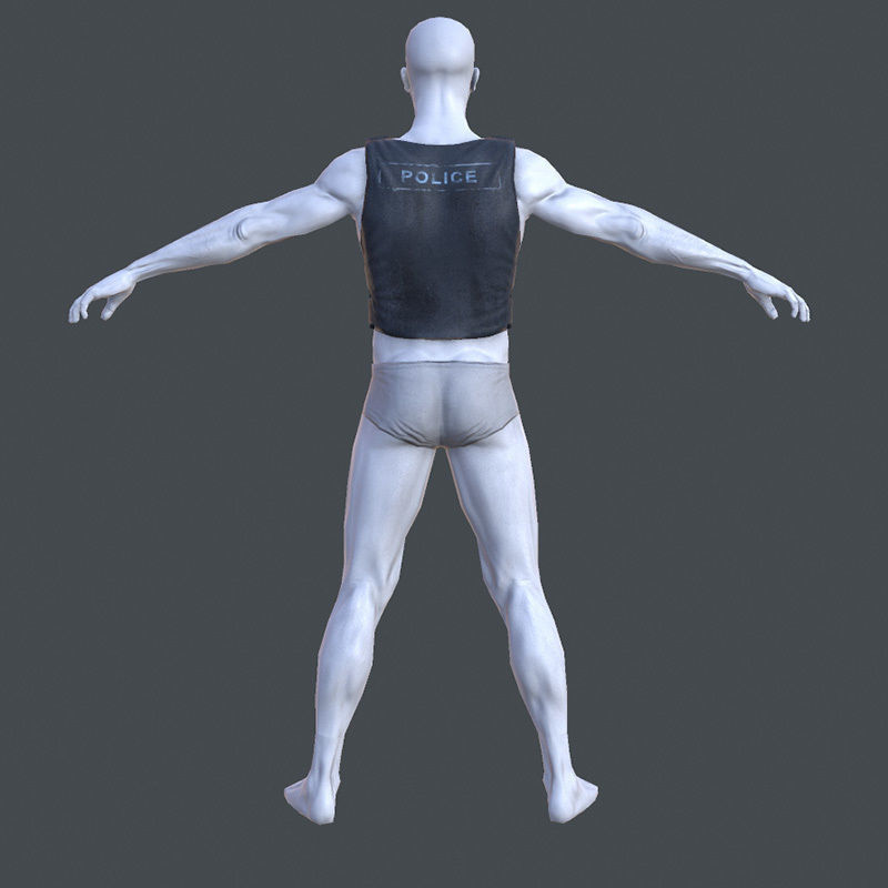 Lowpoly Police Bullet-Proof Vest Low-poly 3D model_5