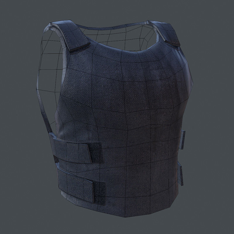 Lowpoly Police Bullet-Proof Vest Low-poly 3D model_7
