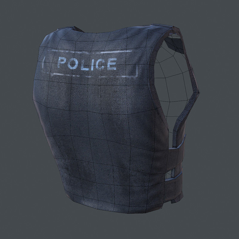 Lowpoly Police Bullet-Proof Vest Low-poly 3D model_9
