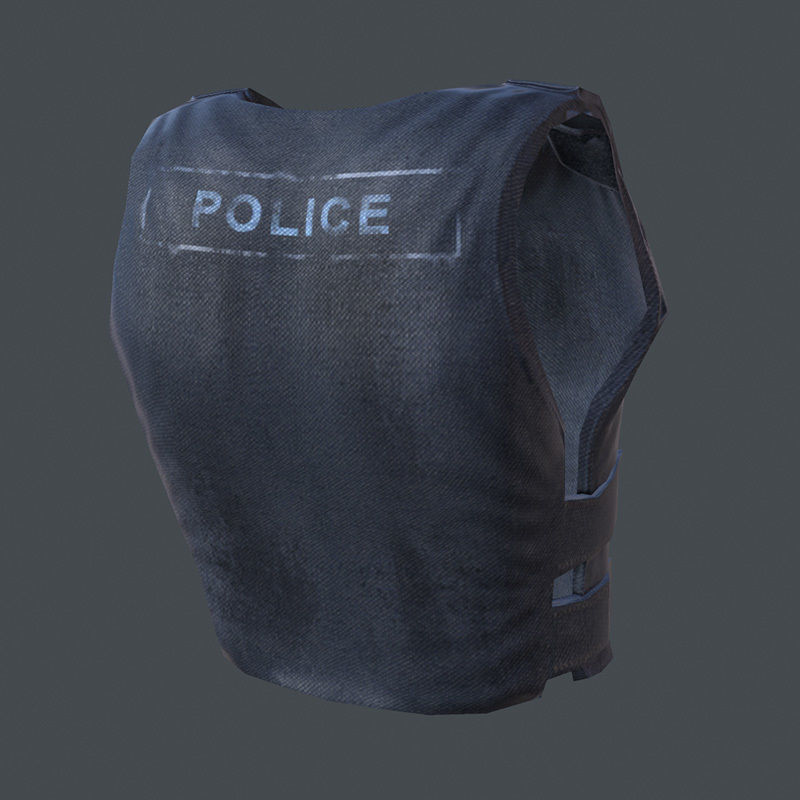 Lowpoly Police Bullet-Proof Vest Low-poly 3D model_8
