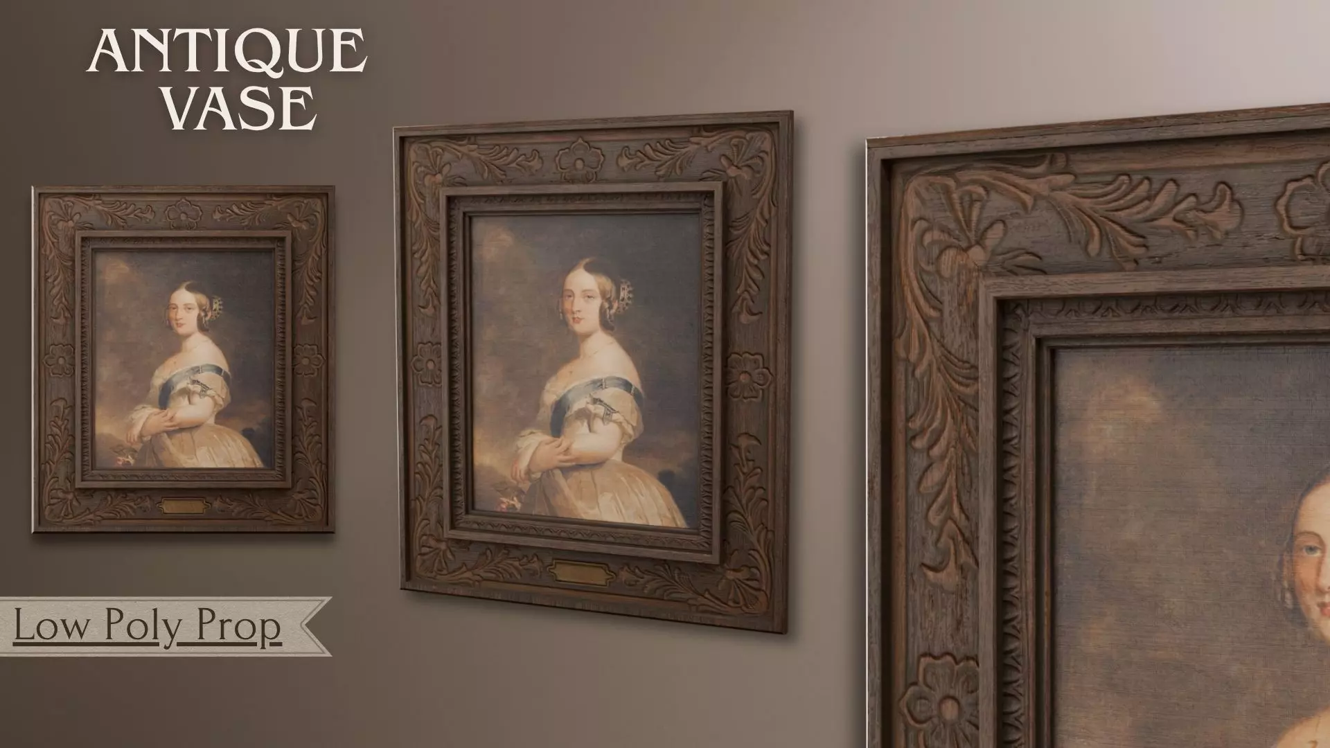 Art Frame - Antique Art Frame 3D Lowpoly model Low-poly 3D model