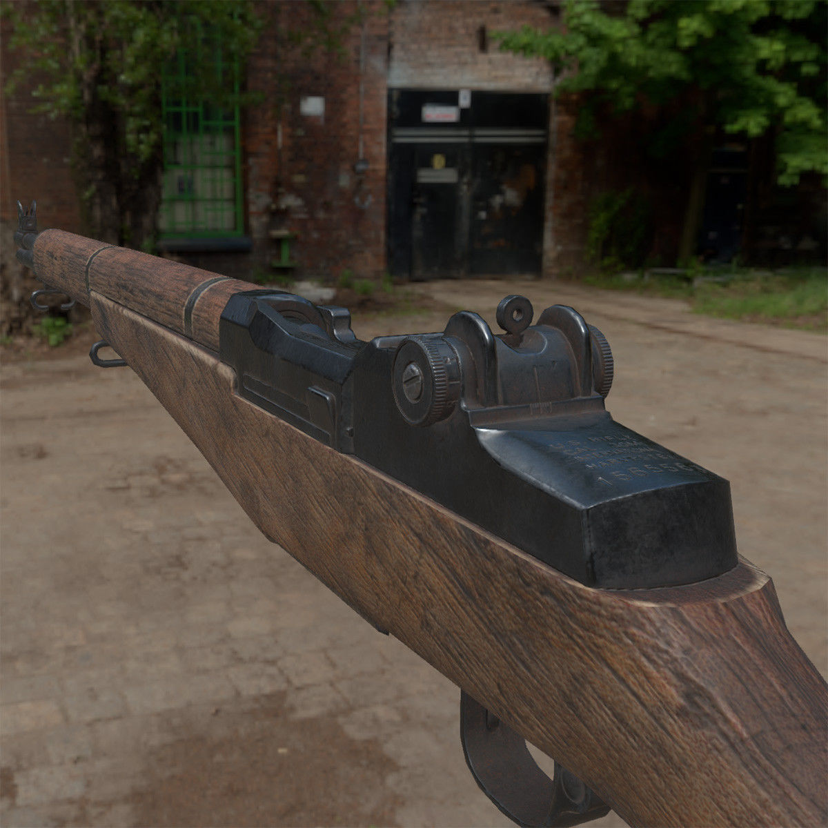 Lowpoly M1 Garand Rifle Low-poly 3D model_8