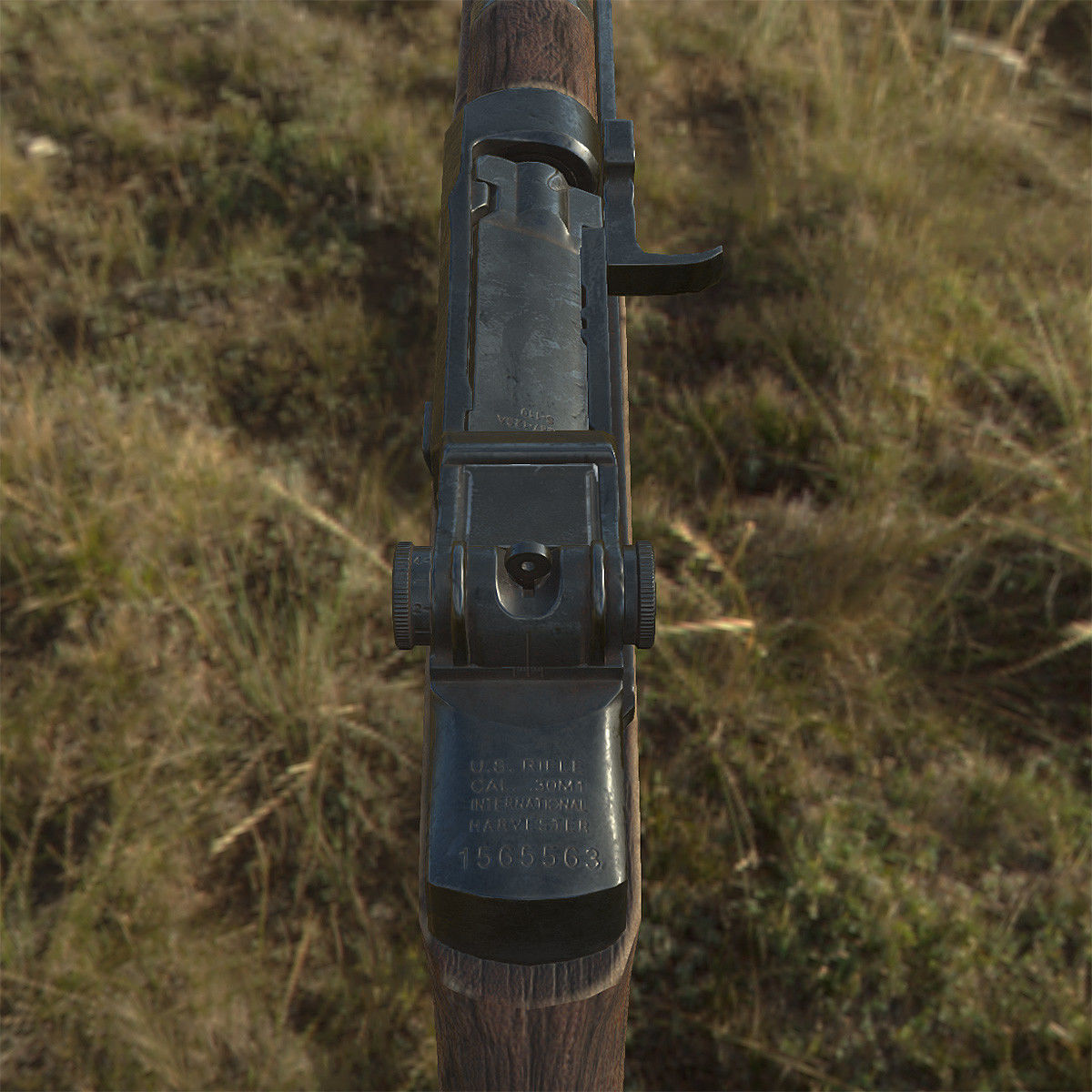 Lowpoly M1 Garand Rifle Low-poly 3D model_14