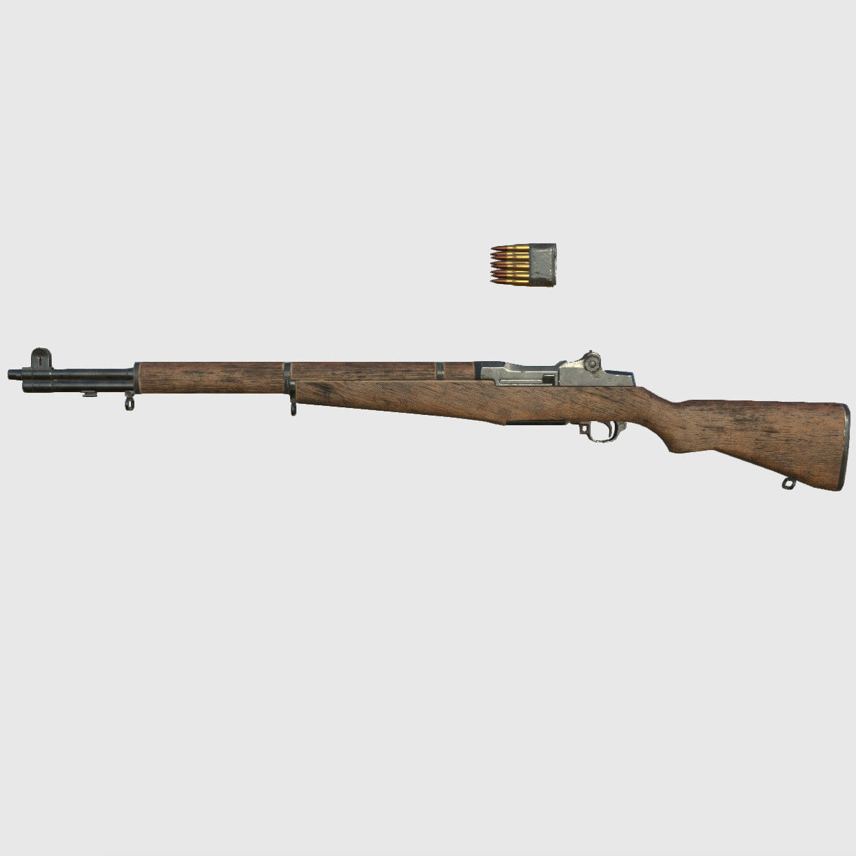 Lowpoly M1 Garand Rifle Low-poly 3D model_2