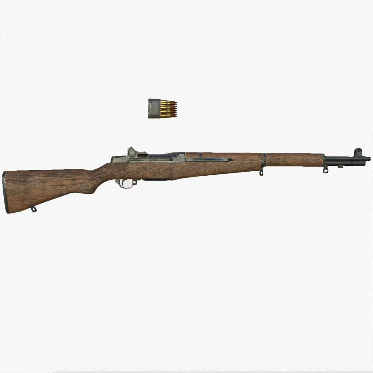 Lowpoly M1 Garand Rifle Low-poly 3D model_0