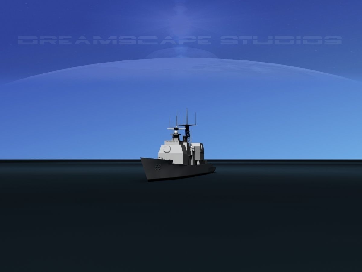 USS Vicksburg CG-69 LP Low-poly 3D model_2