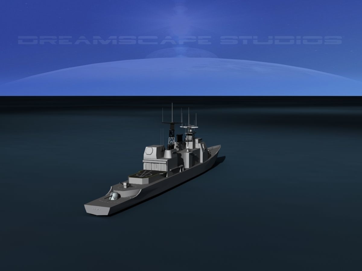 USS Vicksburg CG-69 LP Low-poly 3D model_6