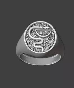 Chevalier Pharmacy Logo Ring at 3d printed fiile 3D print model
