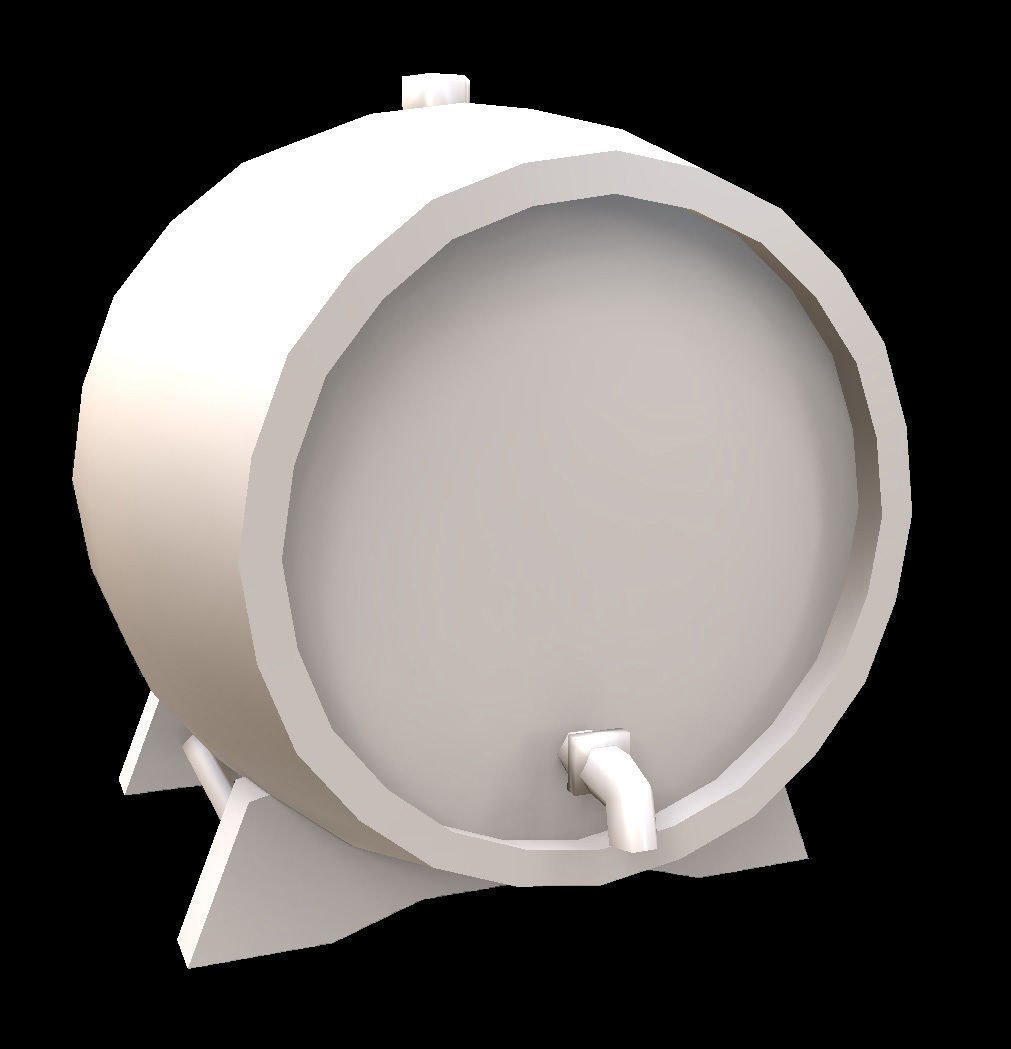 Wine Cask Low-poly 3D model_1
