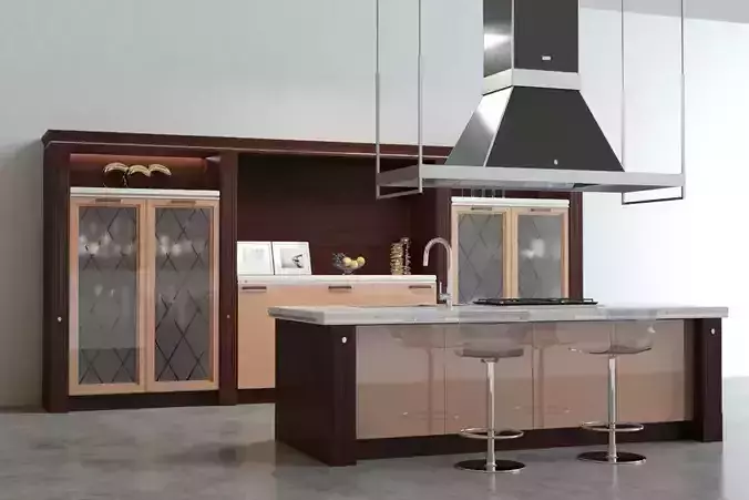 Scavolini Baccarat Kitchen Brown 3D model