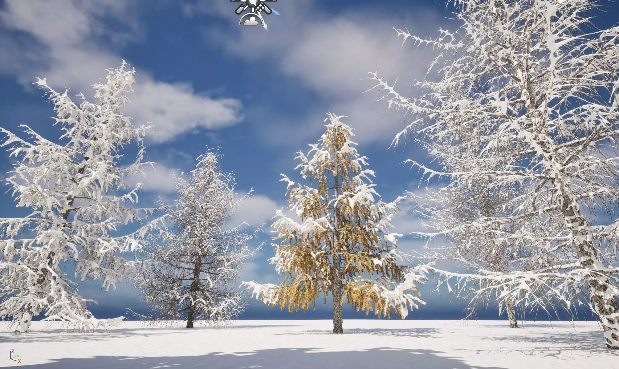 Winter Snow Plants - Larix decidua - European larch Low-poly 3D model