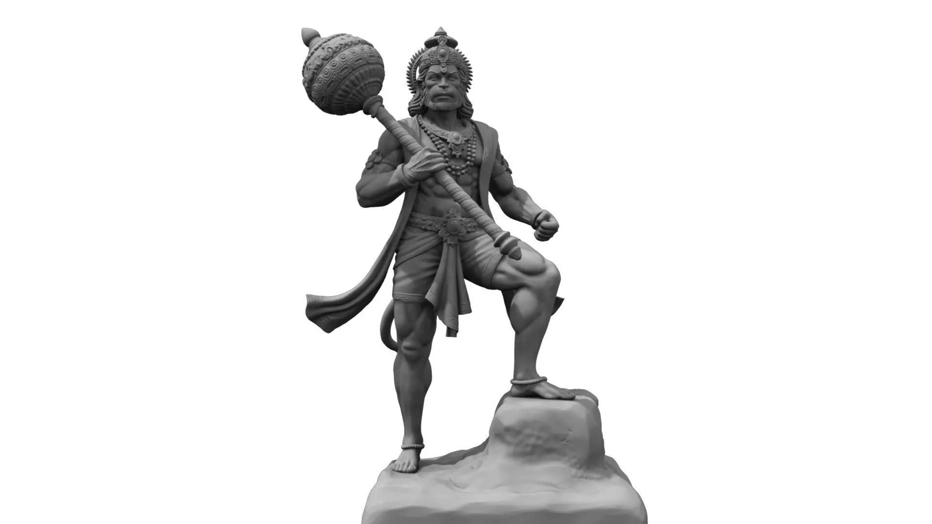 lord hanuman statue sculpture hi poly 3D model