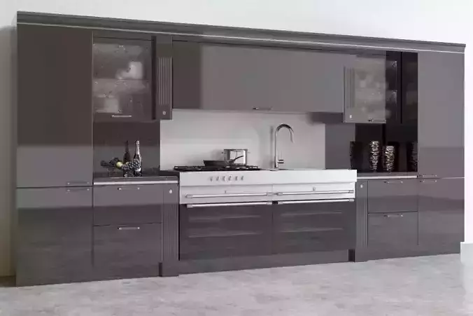 Scavolini Baccarat Kitchen Black 3D model