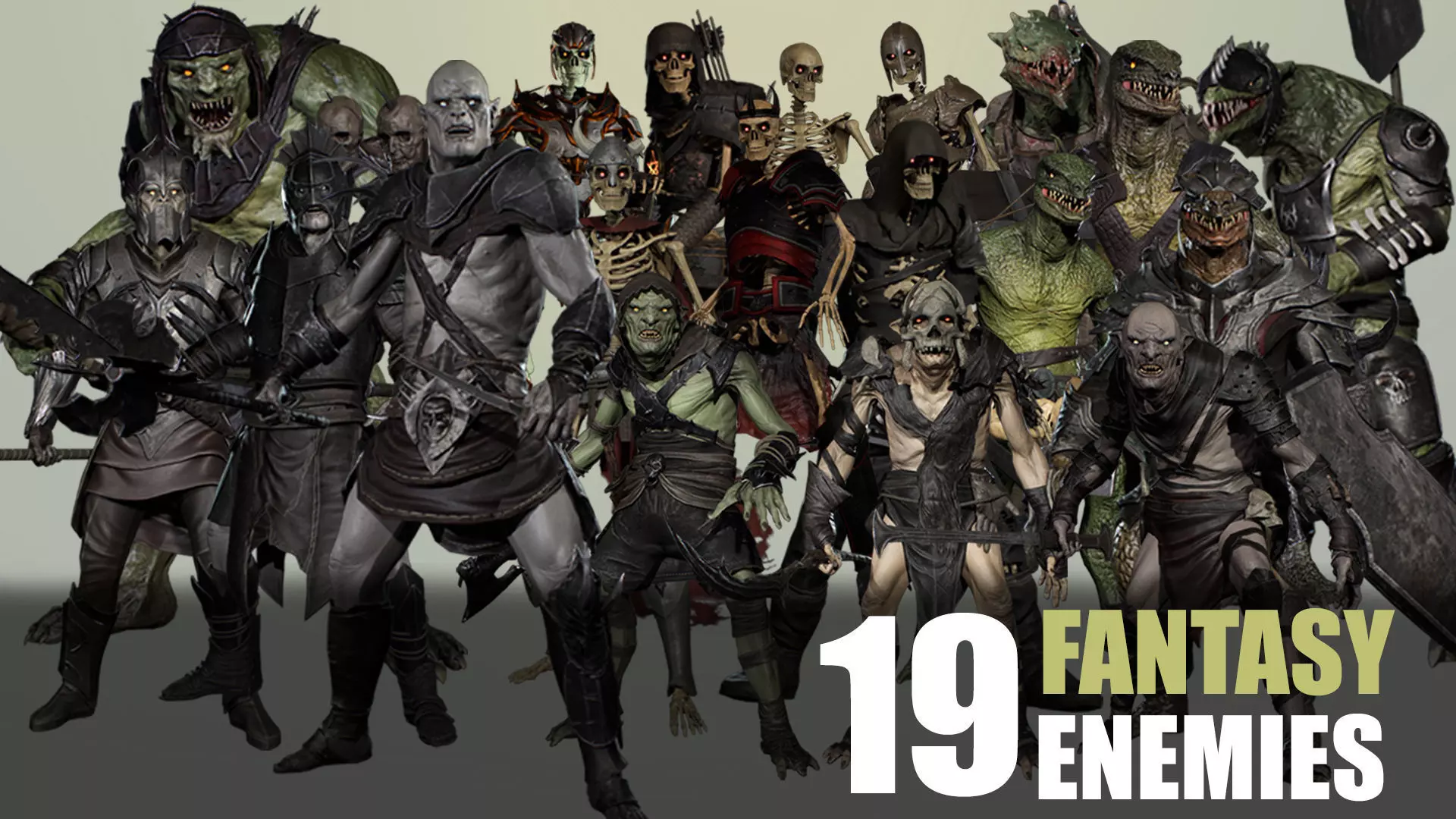 Fantasy Enemy Pack Orcs Skeletons Lizardmen