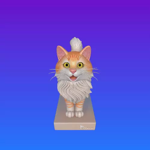 3869 Laughing Cat 3D Printed Full Figure Statue STL 3D print model