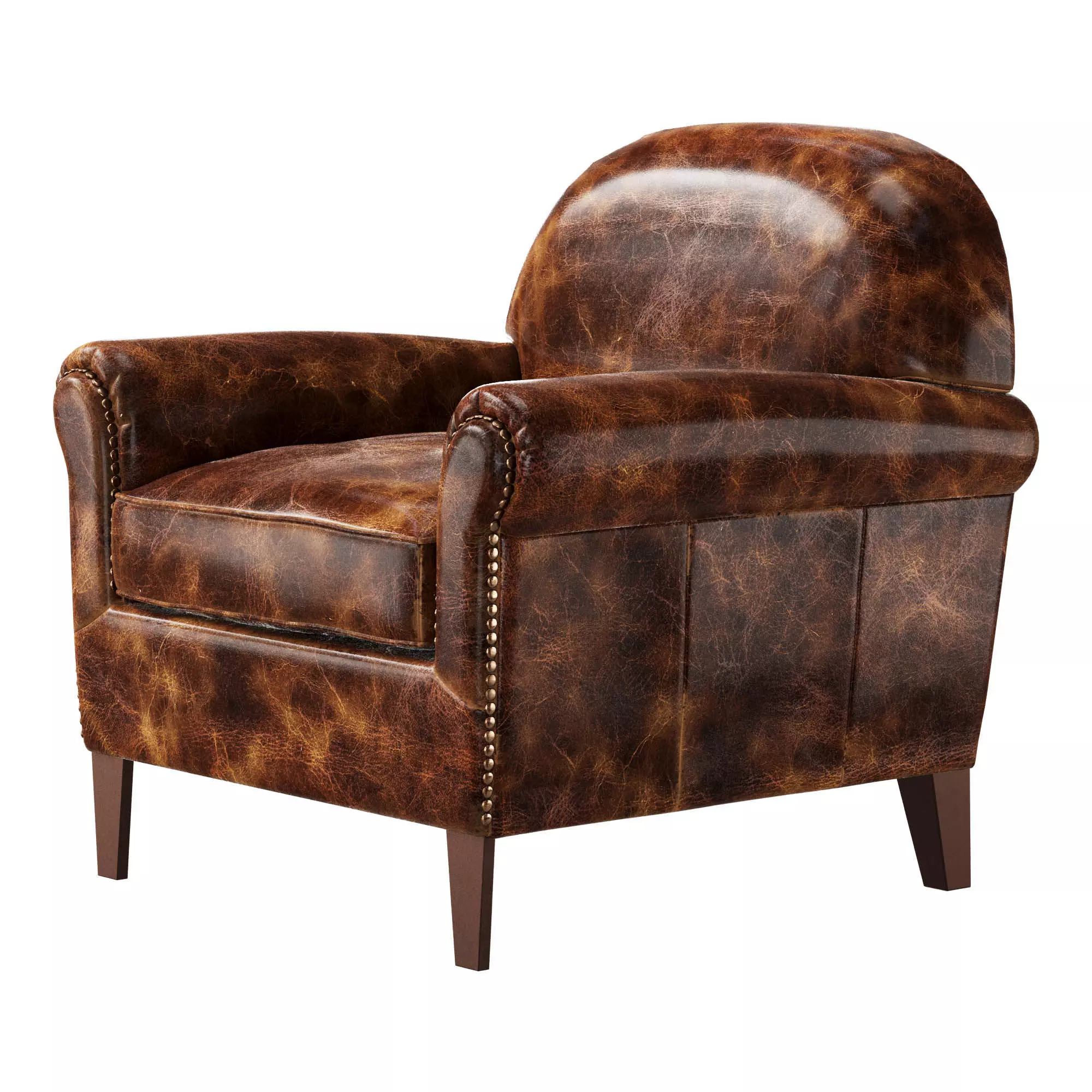 Bastoni Lounge Chair Chocolate Leather 3D model