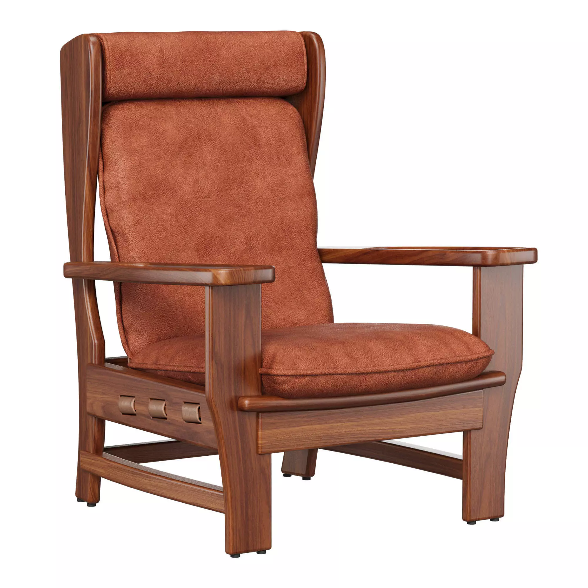Italian Faux Suede Armchair 3D model