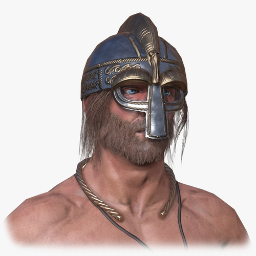 Lowpoly Viking Berserker Low-poly 3D model