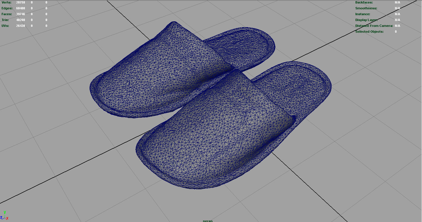 House slippers 3D model_3