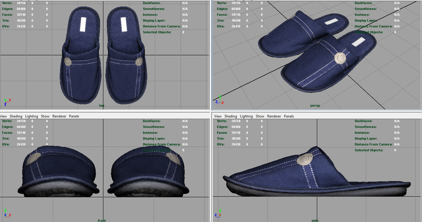 House slippers 3D model_6