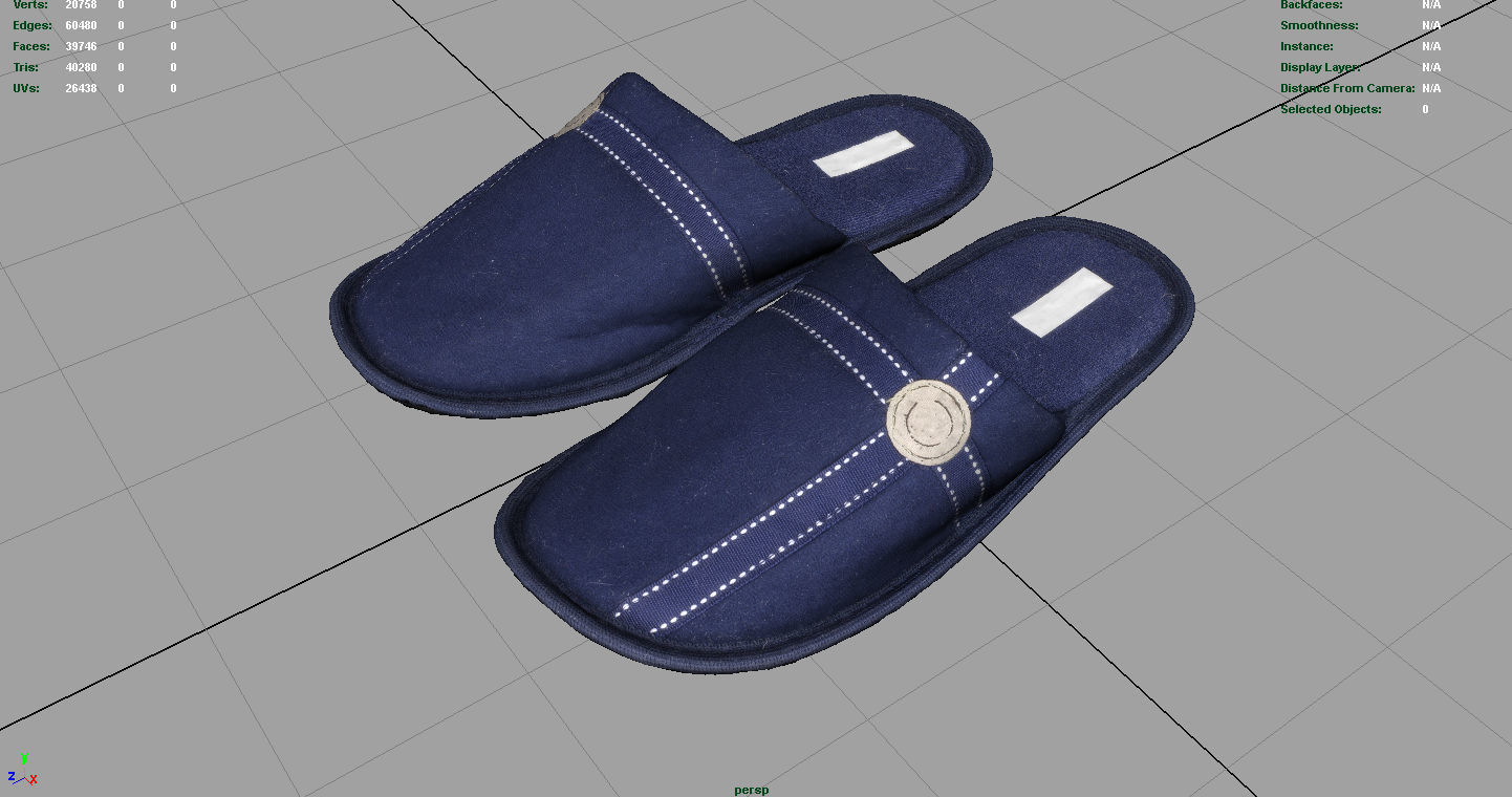 House slippers 3D model_4