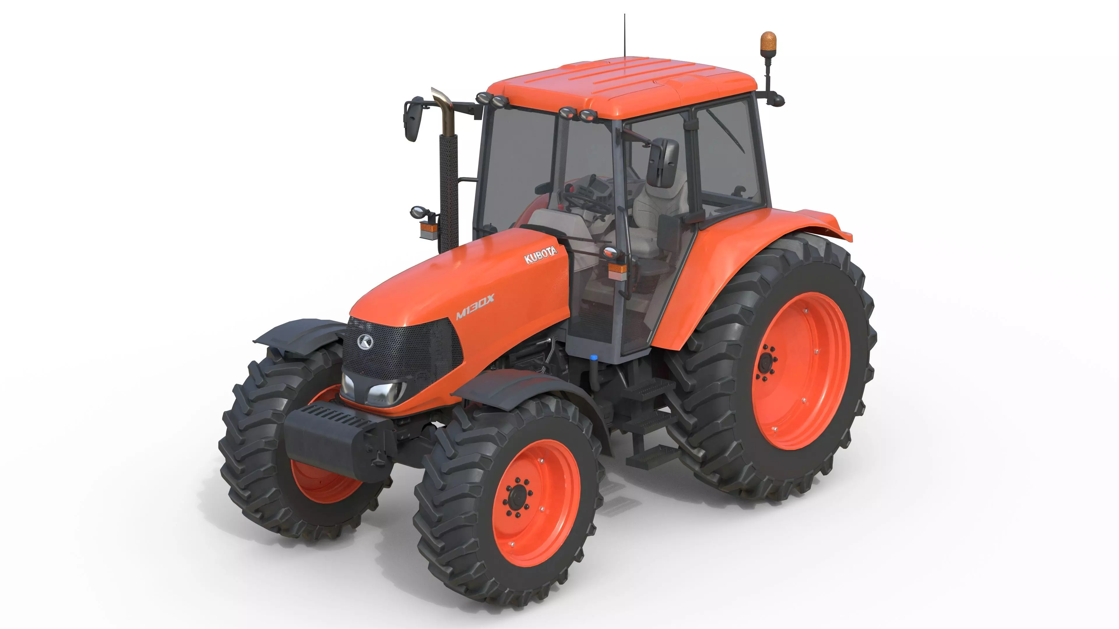 Kubota M130X1 Utility Tractor Low-poly 3D model