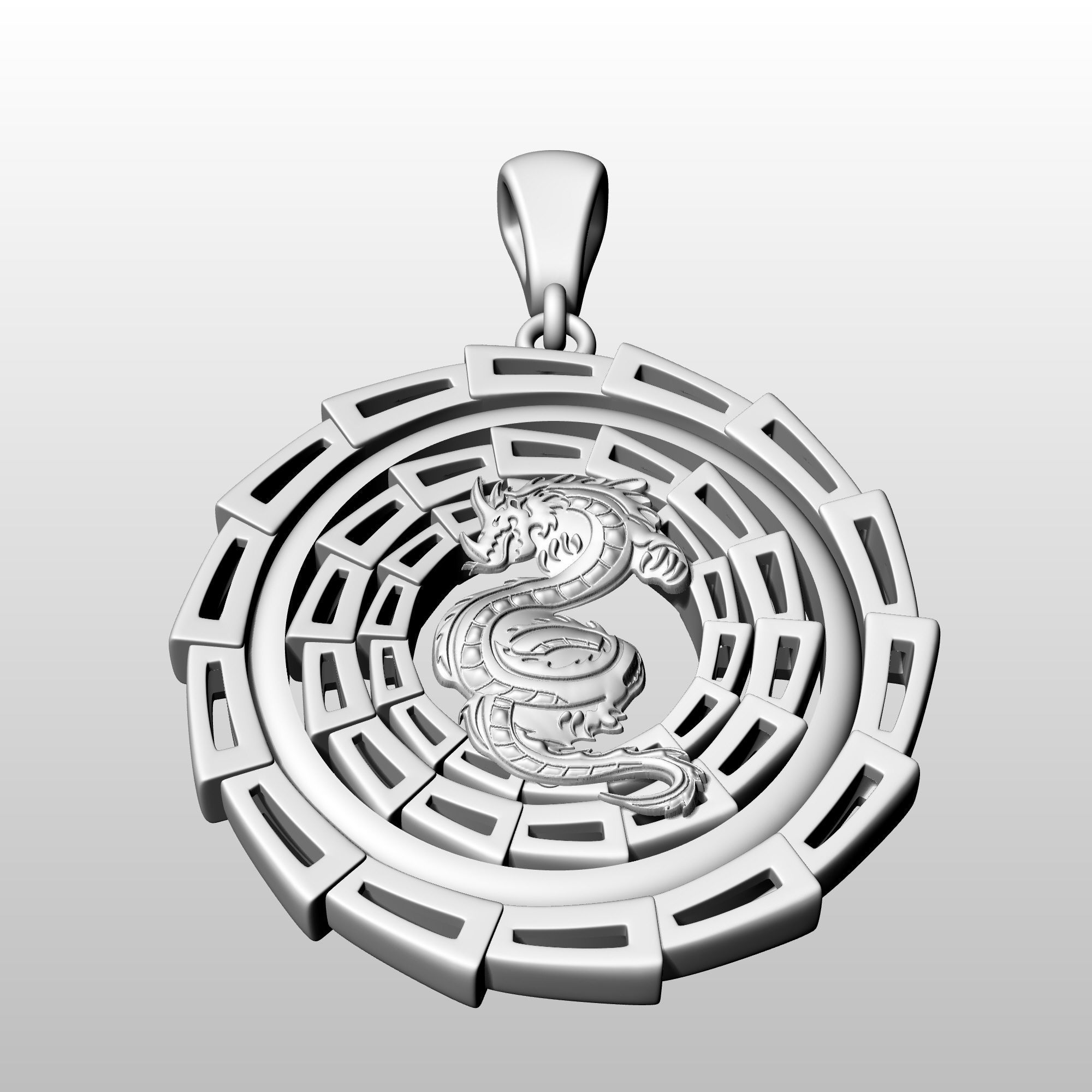 dragon pendant 3D print model_3