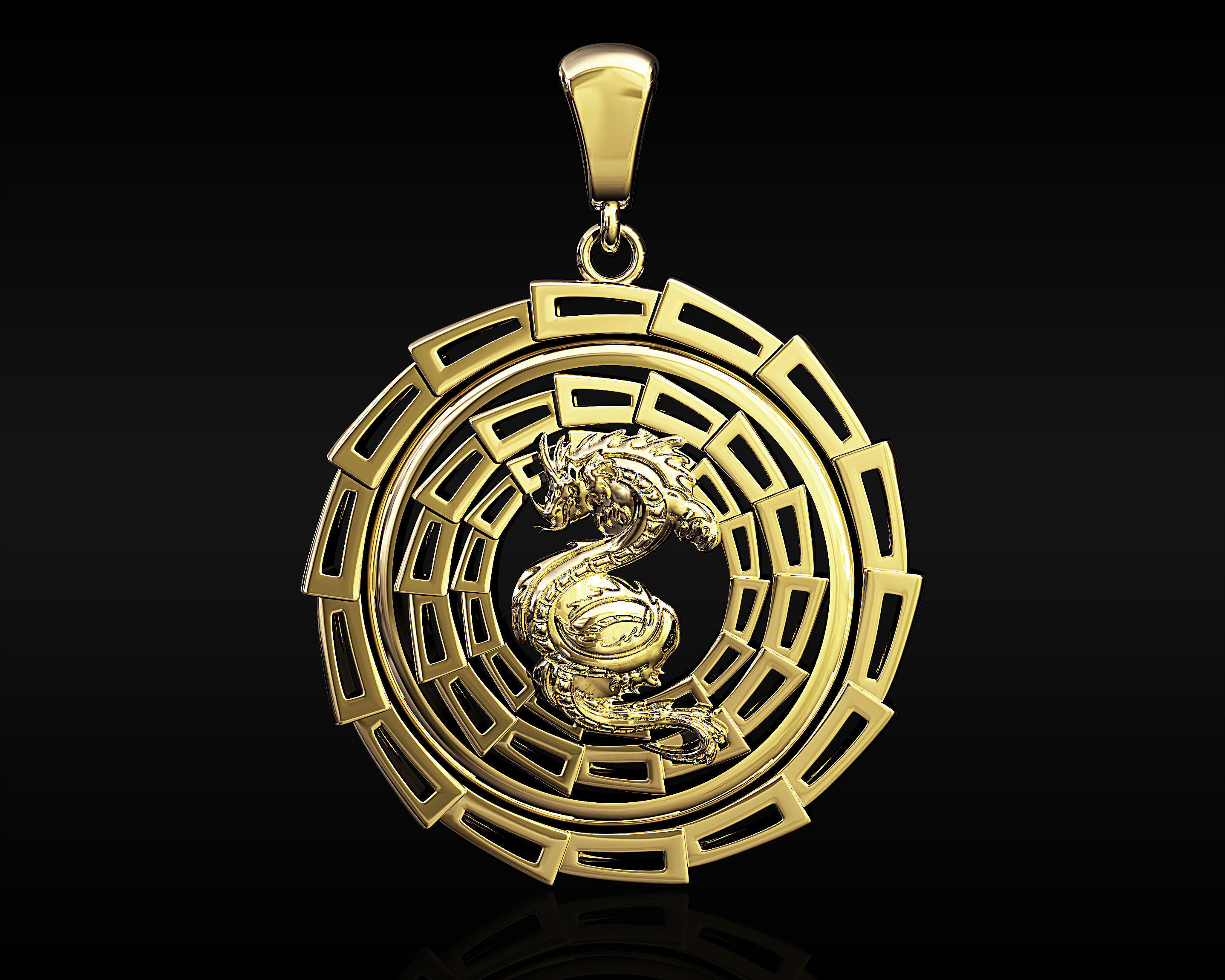 dragon pendant 3D print model_1