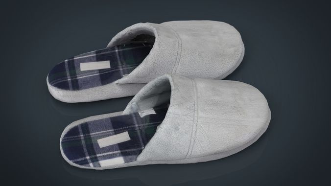 House slippers 2 Low-poly 3D model