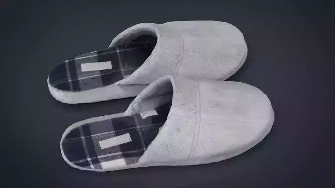 House slippers 2 Low-poly 3D model