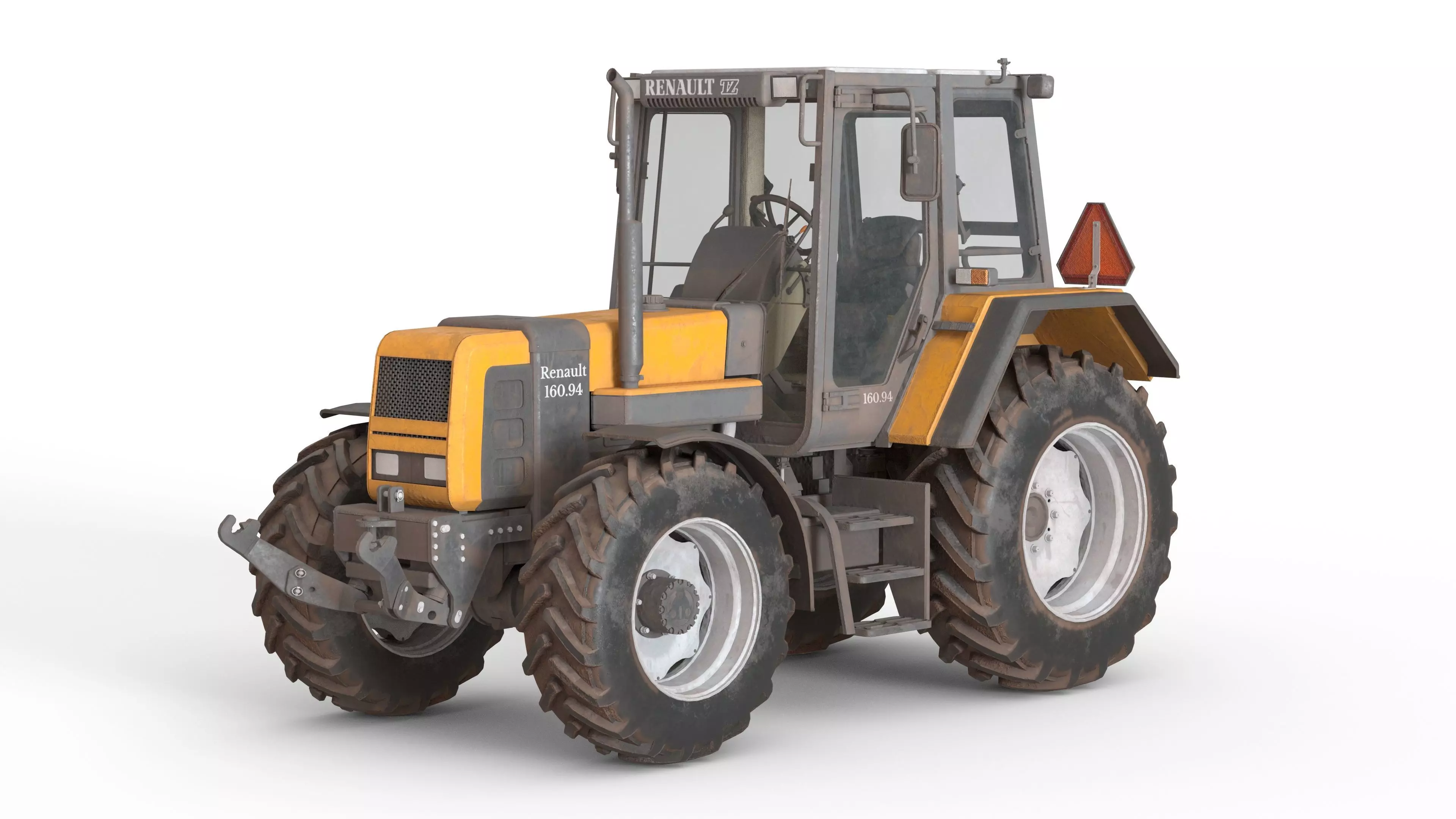 Renault 160-94 4WD Agricultural Tractor Dirty Low-poly 3D model