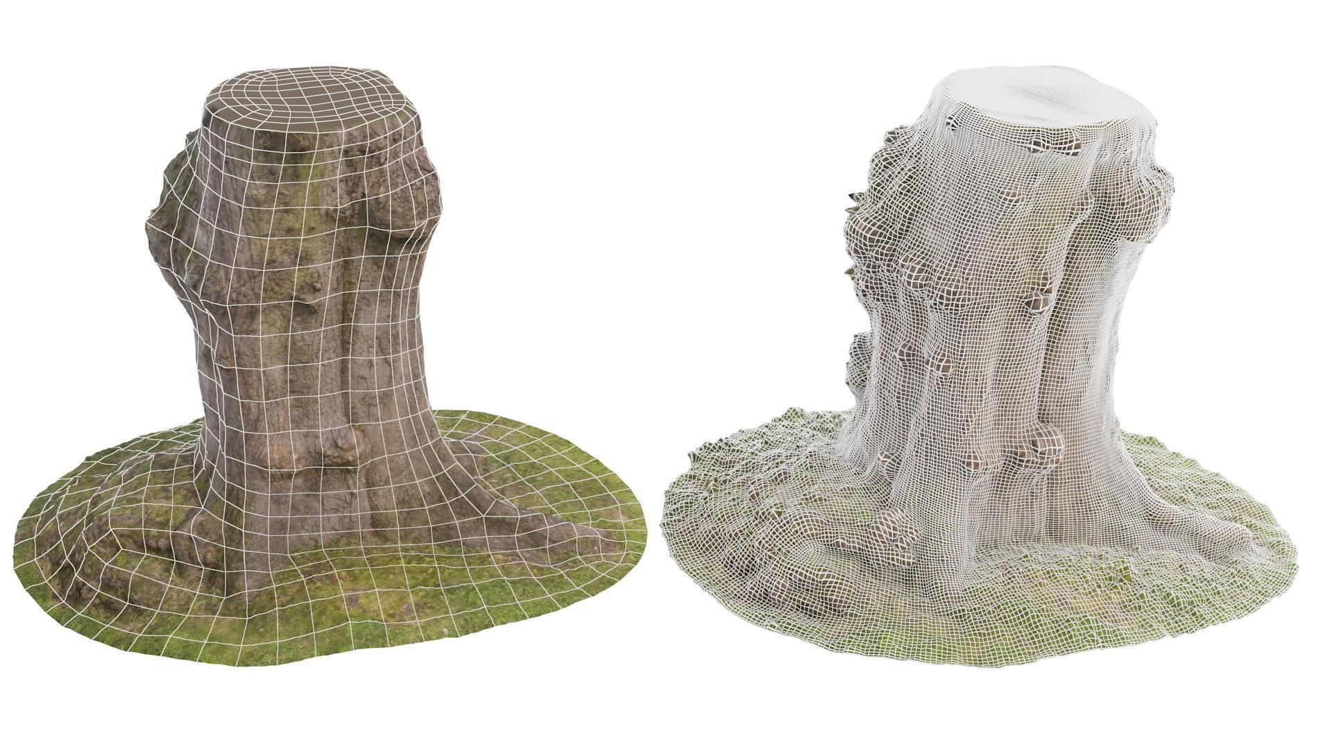 Tree 03 - High and Low Poly versions Low-poly 3D model_1