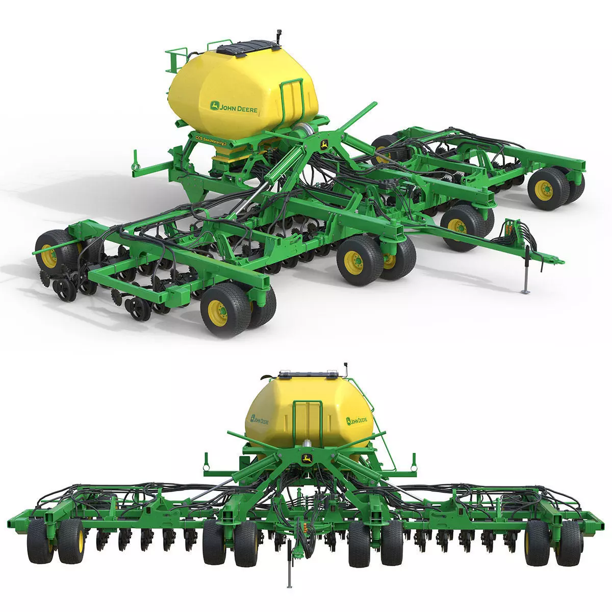 JohnDeere N500C Air Seeder Low-poly 3D model
