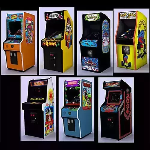 Classic arcade games - pack 2 Low-poly 3D model