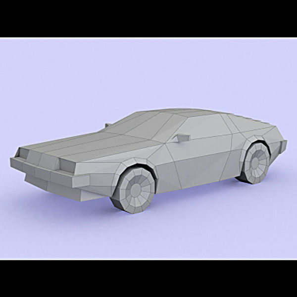 Delorean back to future car Free low-poly 3D model_2