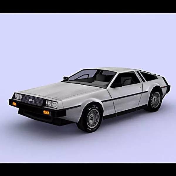Delorean back to future car Free low-poly 3D model_0