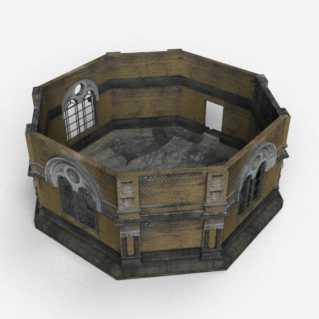 Old Crypt Low-poly 3D model_2