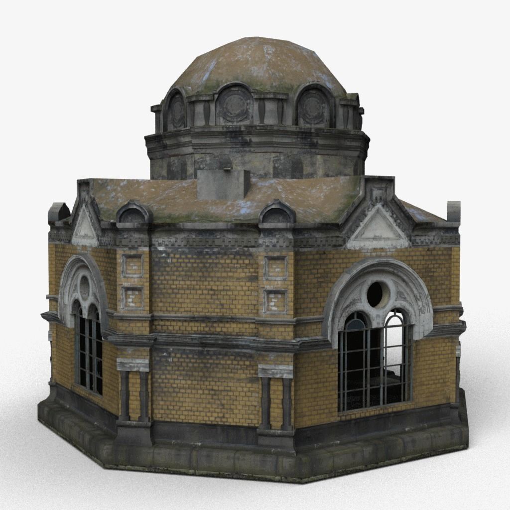 Old Crypt Low-poly 3D model_0