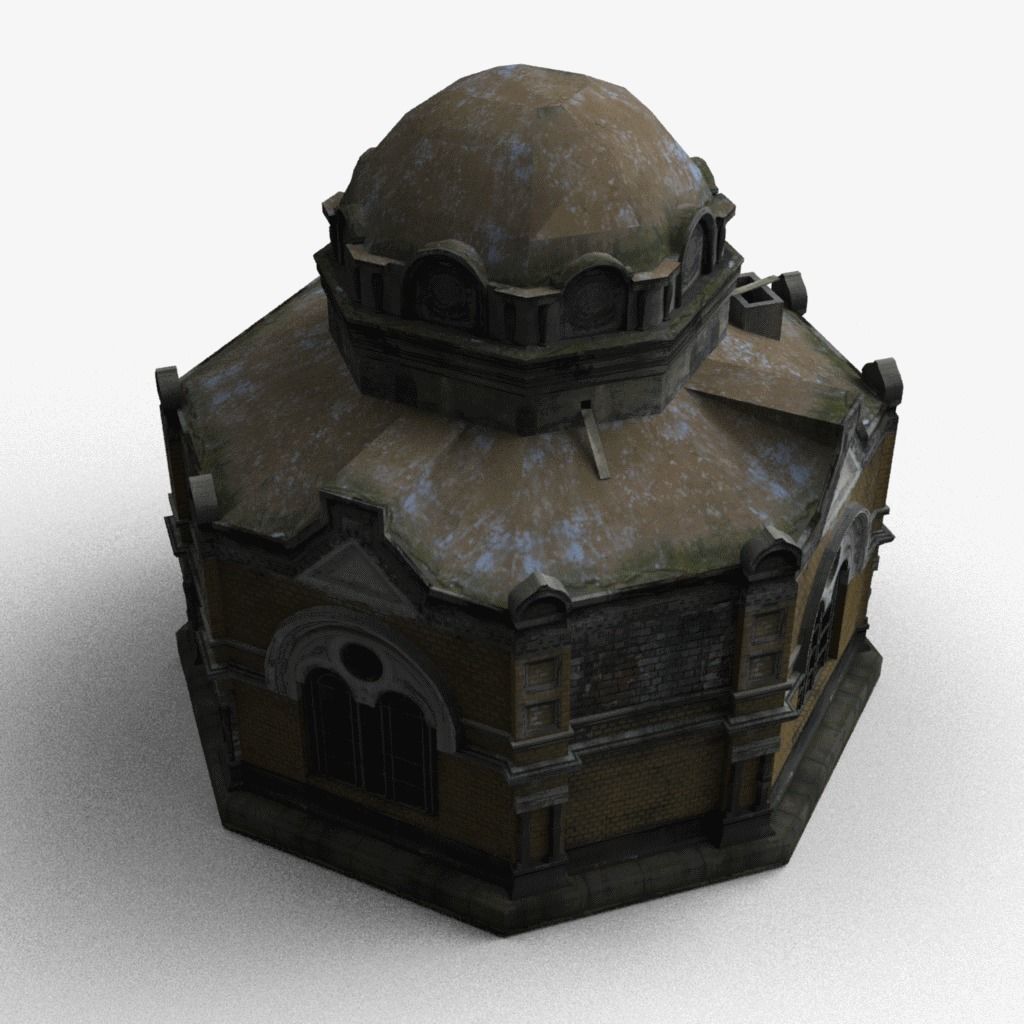 Old Crypt Low-poly 3D model_3